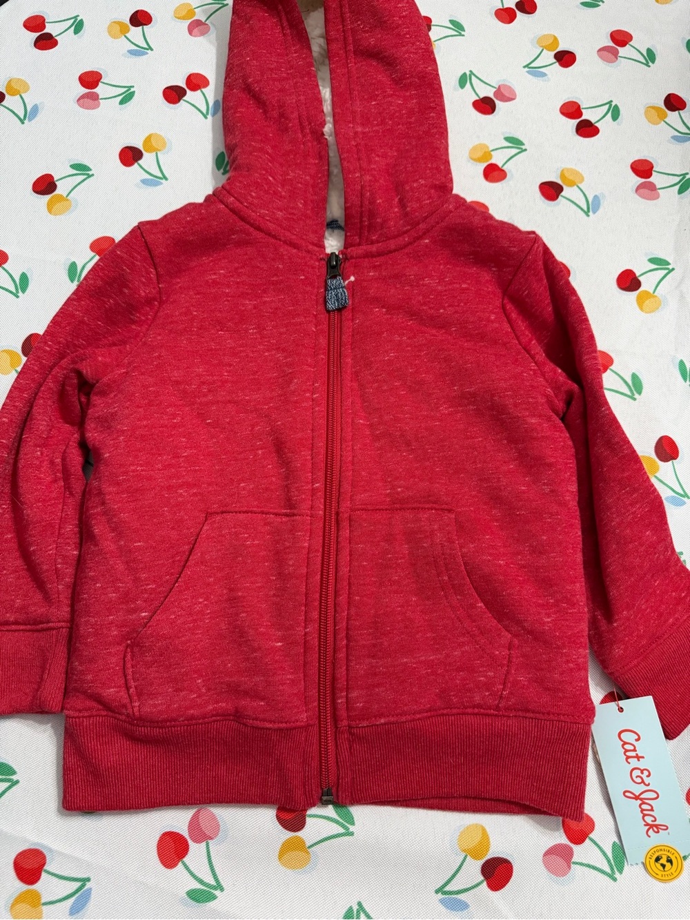 Cat & Jack Heathered Red Zip Hoodie for Kids